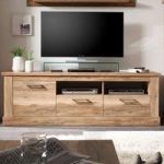 Montreal Lowboard TV Stand In Walnut Satin With 2 Drawer