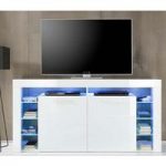 Sorrento Sideboard TV Stand In White Gloss With Blue LED Light