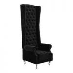 Radisson Tall Porter Chair In Black Cotton Velvet