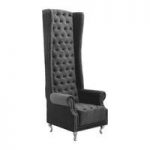 Radisson Tall Porter Chair In Grey Cotton Velvet