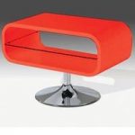 Radius LCD TV Stand In Red Gloss With Clear Glass Undershelf