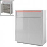 Chique Shoe Cabinet In White Gloss With 2 Door And LED Light