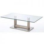 Bridget Glass Coffee Table With Metal Base