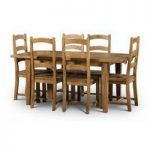 Dorset Extendable Dining Table In Solid Pine With 4 Dining Chair