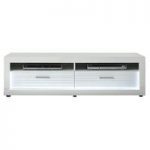 Starlight LCD TV Stand In White High Gloss With 2 Drawers