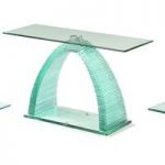 Armenia Console Table In All Glass With Chrome Support