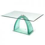 Armenia Dining Table In All Glass With Chrome Support