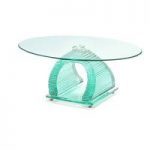 Iceman Oval Glass Coffee Table