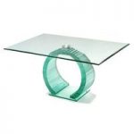 Iceman Dining Table In All Glass With Chrome Support
