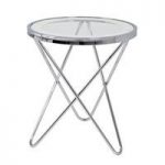 Theo 1 Lamp Table In Clear Glass Top And Chrome