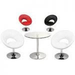 Dante Glass Bistro Table With 4 Polo Chairs