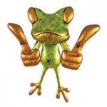 Frog 2 Wall Mounted Coat Rack In Metal With 3 Hooks