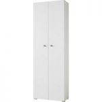 Montreal Tall Home Office Cabinet In White With 2 Doors