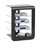 Mezzo Hi Fi Stand In Black Glass Top With Blue LED Lighting