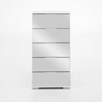 Easy Plus 5 Drawer Chest In White Alpine With Mirror Fronts