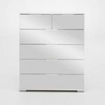 Easy Plus 2+4 Drawer Chest In White Alpine With Mirror Fronts