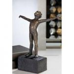 Lucky Sculpture In Bronze With Black Base
