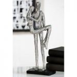 Trust Sculpture In Poly Silver And Grey With Black Base