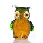 Owl Sculpture In Multicoloured Glass