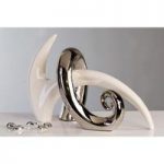Duo Sculpture In Silver And White
