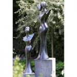 Couple Sculpture In Poly Anthracite