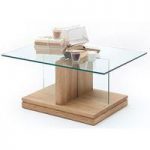 Lennart Glass Coffee Table And Bianco Oak Base