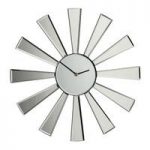 Lydia Modern Wall Clock in Glass With Mirrored Spoke
