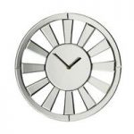 Avalon Modern Wall Clock in Glass With Mirrored Spoke Rim