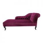Remo Chesterfield Chaise Lounge In Purple Velvet And Right Armre