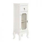 Ramona Display Cabinet In Ivory With 1 Glass Door and 1 Drawer