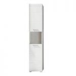 Amanda Tall Bathroom Cabinet In White With High gloss Fronts