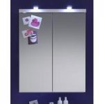 Nightlife Wall Mounted Mirror Cabinet In White With Lighting