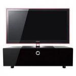 Cupric LCD TV Stand In Black Glass Top And High Gloss Black