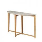 Serenity Console Table In Marble Top With Wooden Legs