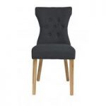 Optro Dining Chair In Grey With Oak Legs