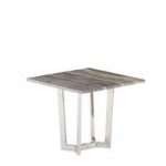 Chrysla Lamp Table In Marble Top With Stainless Steel Base