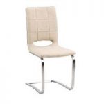 Tripoli Dining Chair In Light Brown Faux Leather With Steel Base
