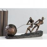 Pull Sculpture In Bronce With Stone Finish Base