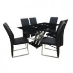Excelsior Glass Dining Table Set With 6 Franco Dining Chair