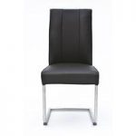 Alamona 1 Dining Chair In Black Faux Leather
