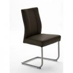 Alamona 1 Dining Chair In Brown Faux Leather