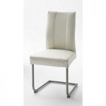 Alamona 1 Dining Chair In White Faux Leather