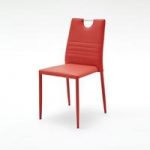 Meda Dining Chair In Red Tubular With PU Coated