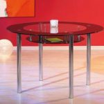 Clare Round Glass Dining Table With Black And Clear Top