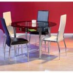 Clare Round Glass Dining Table With 4 Dining Chairs