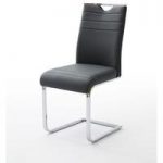 Slash Dining Chair In Black PU With Chrome Cantilever Frame