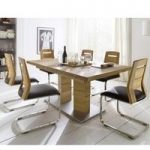 Cuneo Extendable Dining Table Rectangular In Core Beech 6 Chairs