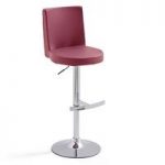 Twist Bar Stool Bordeaux Faux Leather With Round Chrome Base