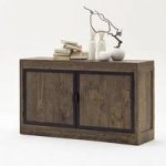 Norfolk Wooden Sideboard Pine Antique Brown Finish With Metal