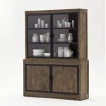 Norfolk Display Cabinet Pine Antique Brown With Shelves